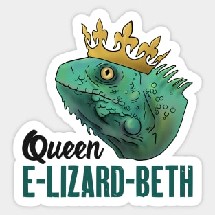 Funny Lizard Gift Queen E-Lizard-Beth Britain Sticker